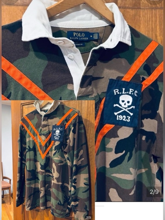Polo Ralph Lauren Other - Vintage POLO RALPH LAUREN Camo/Skull & Crossbones Rugby Polo Shirt